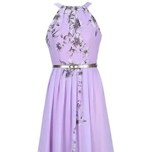 Purple floral halter maxi